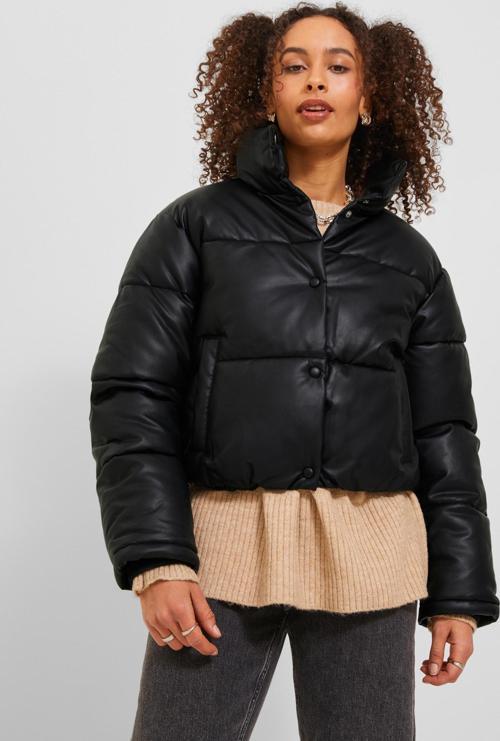 Jack Jones Jxbreezy Faux Leather Short Jkt Otw Sn Kadin Siyah Mont 12236383-02