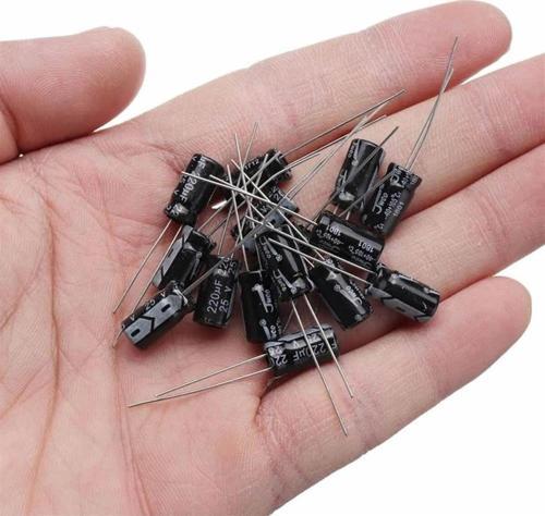120 Adet Dip Elektrolitik Kapasitör Seti 12 Tip x10 Silindirik Alüminyum Tamir Prototip Devre