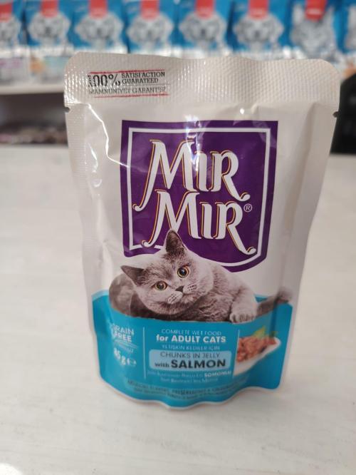 MIR MIR JÖLE İÇİNDE SOMONLU YAŞ MAMA 85 GR(24 ADET)