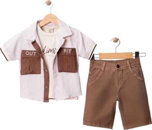 OUTFIT BASKILI GÖMLEK 3 LÜ TKM Kahverengi