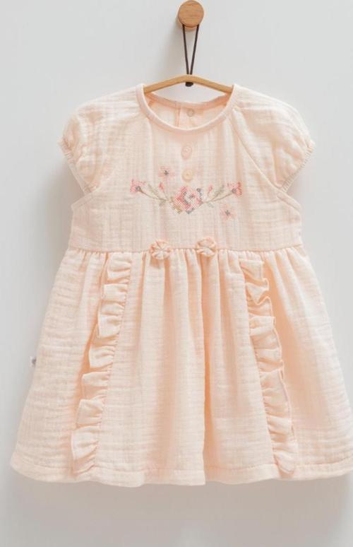 LITTLE GIRL ELBİSE Somon