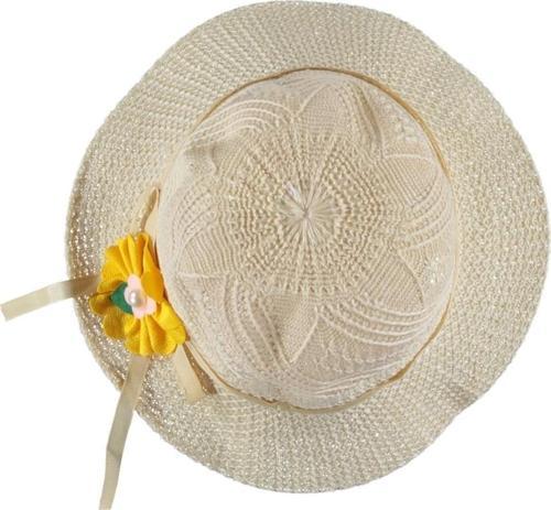 3/6 YAŞ KIZ FİYONKLU HASIR FÖTR ŞAPKA-50 CM Bej