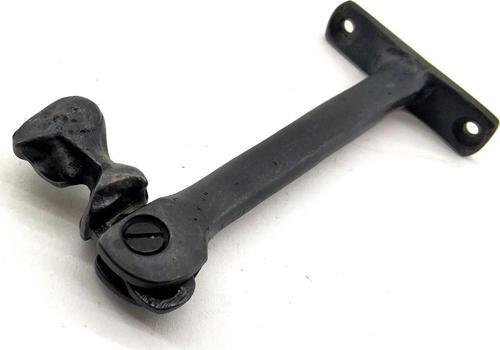 Antika Tarz Dekoratif Pirinç Kafalı Panjur Stoperi - 105x55 mm, Oksit