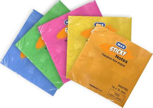 Mas Yapışkanlı Not Kağıdı 76x76 Neon 100 S Sarı 3658