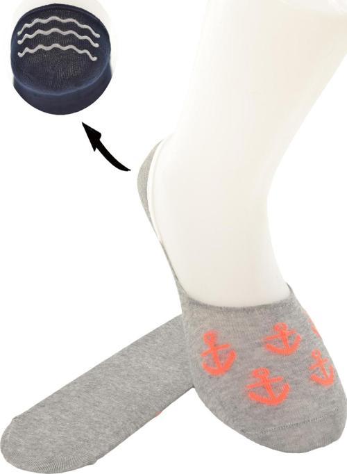 Erkek Deniz Çapa Desenli Kaymaz Slikon Bantlı Babet