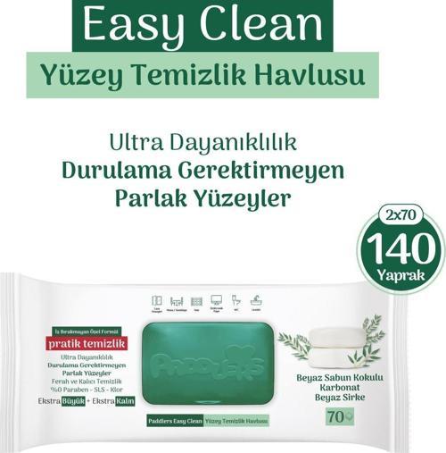 Easy Clean Beyaz Sabun Katkılı Yüzey temizlik Havlusu 2x70 (140 Yaprak)