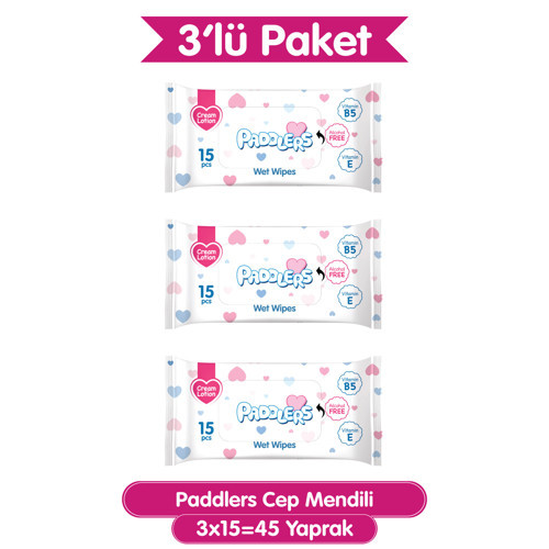 Cep Mendili 45 Yaprak (3 Paket x 15’li) – Yumuşak ve Dayanıklı