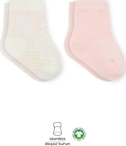 Nessiworld Bistyle Puan Derby Penye Soket Çorap 2'Li BS10103 Pembe Ekru