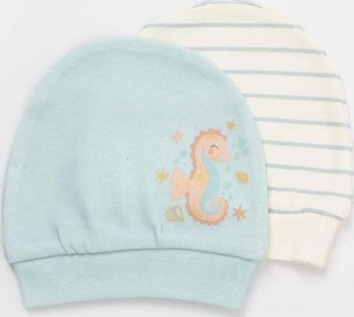 Nessiworld     Save The Seahorse 2'Li Bebek Şapka 72231 Bej-Mint