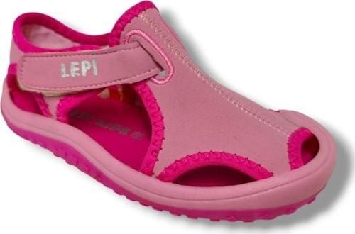 3054-20 Cırtlı Bez Kız Çocuk Sandalet Pembe Fuşya 21-25