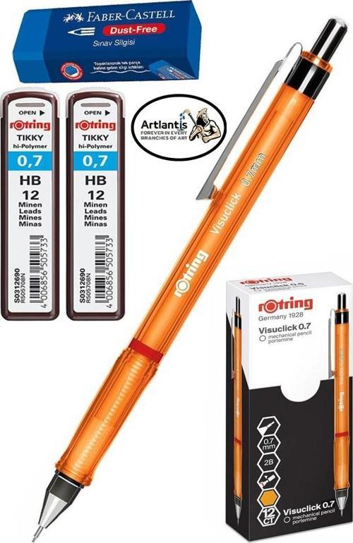 0.7 Uçlu Kalem Kalem Ucu ve Sınav Silgisi 1 Paket 07 Uçlu Kalem Mekanik Versatil Rotring Visuclick Kalem