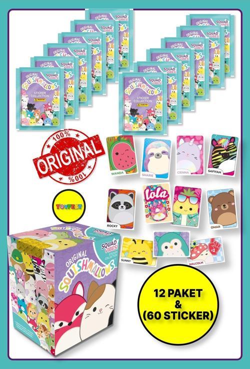 Panini Squishmallows Sticker Çıkartma - 12 Paket ( 60 Adet Sticker )