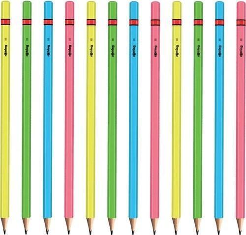 Neon Renklerde Kurşun Kalem 12'Li Paket
