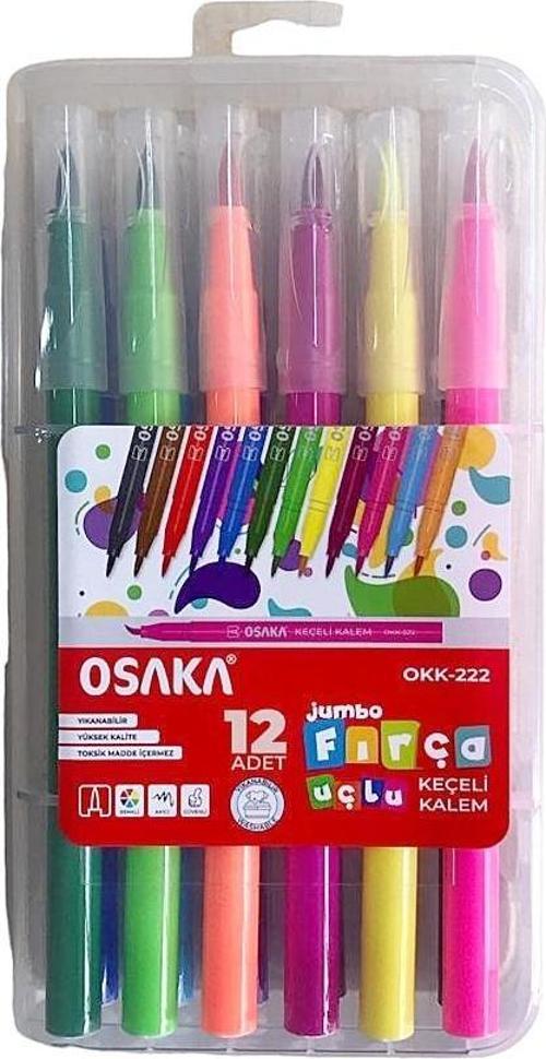 Fırça Uçlu Jumbo Keçeli Kalem 12'Li OKK-222