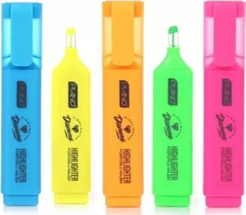 Diamond Neon Şeffaf Uçlu Fosforlu Kalem 5'Li