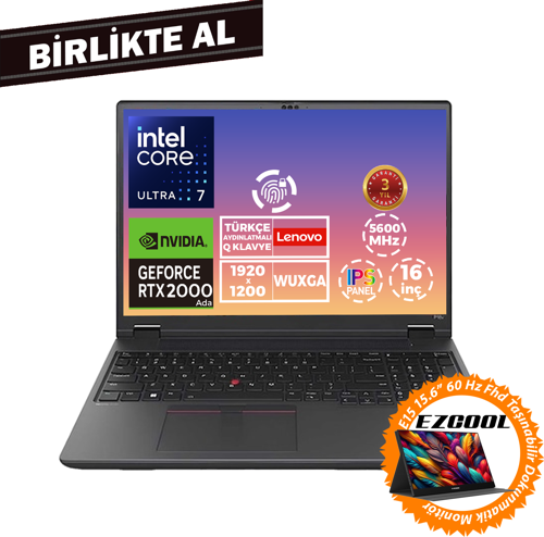 MWS P16V G2 U7 165H 32GB 1TB SSD 8 GB RTX2000 16"W11P + 15.6" Touch Monitör 21KX001MTX 015