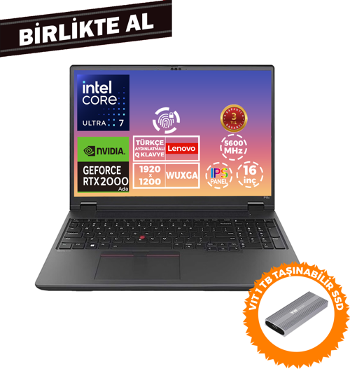 MWS P16V G2 U7 165H 40GB 1TB SSD 8 GB RTX2000 16" W11P + VIT 1 TB SSD 21KX001MTX 029