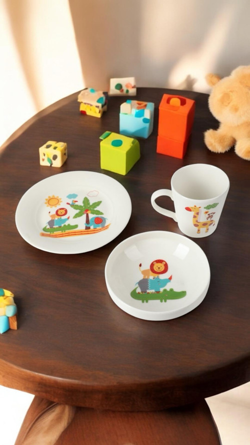 Lordstore1 Kütahya Üretim Tulu Porselen 3'lü Çocuk Mama Seti