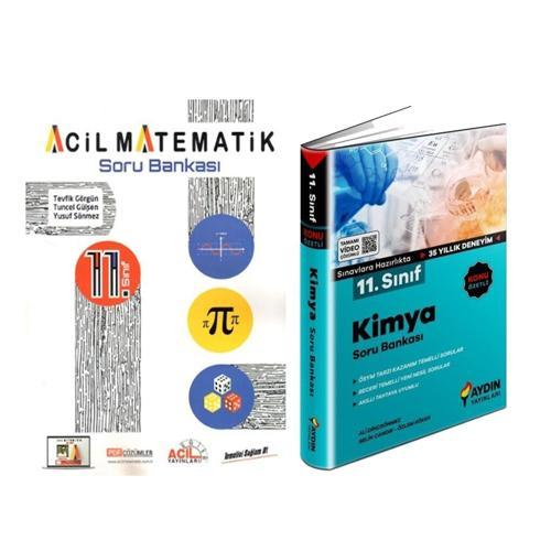 Acil Yayınları 11. Sınıf Acil Matematik ve Aydın Kimya Soru Bankası Seti 2 Kitap