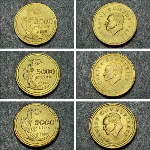 Escoines 399636889816e01ctz 1995/1996/1997 Pirinç 5000 Lira ÇA/ÇİL Para