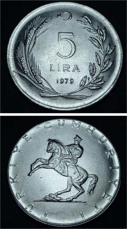 Escoines 39963688983e5025c3 1979 Akmonital 5 Lira PROOF Para