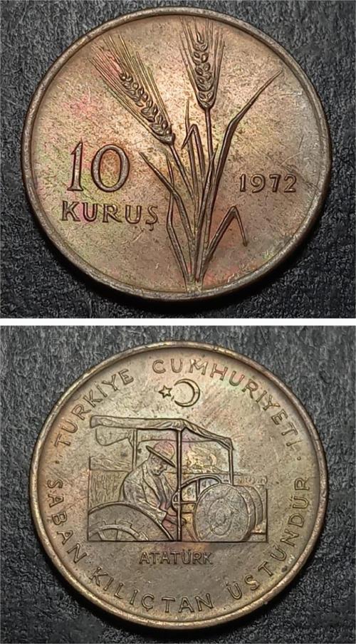 Escoines 399636889991fac84b FAO 10 Kuruş 1972 “Saban Kılıçtan Üstündür” ÇA Bakır Para