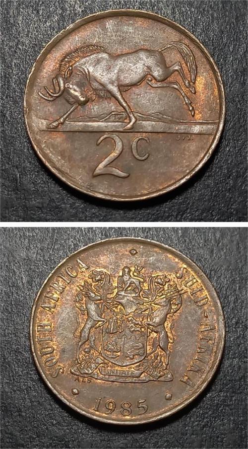 Escoines 39963688aa1422dc2c 1985 Güney Afrika 2Cent ÇÇT Bronz Para Güney Afrika randı