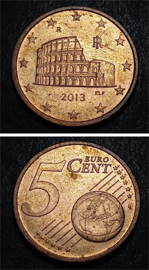 Escoines 39963688b5c9e47f76 2013 İtalya 5 Eurocent ççt Para bakır kaplı çelik