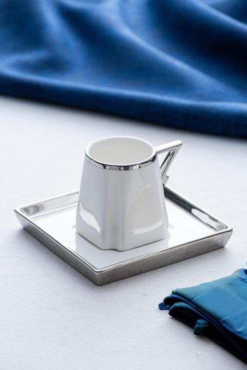 Camillo 6 Kişilik Kahve Fincanı Takımı Silver - 90 ml HXF-05921
