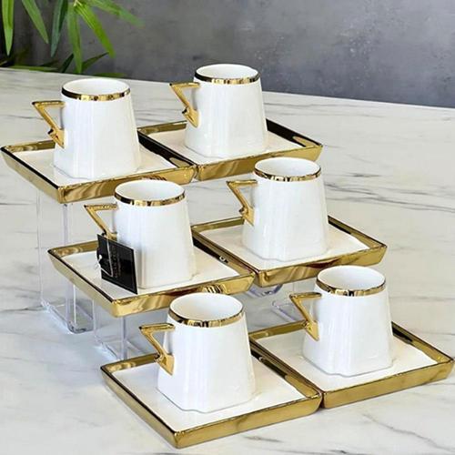 Camillo 6 Kişilik Kahve Fincanı Takımı Altın - 90 ml HXF-05921