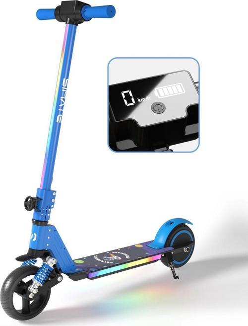 Scooter Çocuk Elektrikli - 130W, Led Işıklı, Amortisörlü (Dizlik Ve Dirseklik Hediyeli)