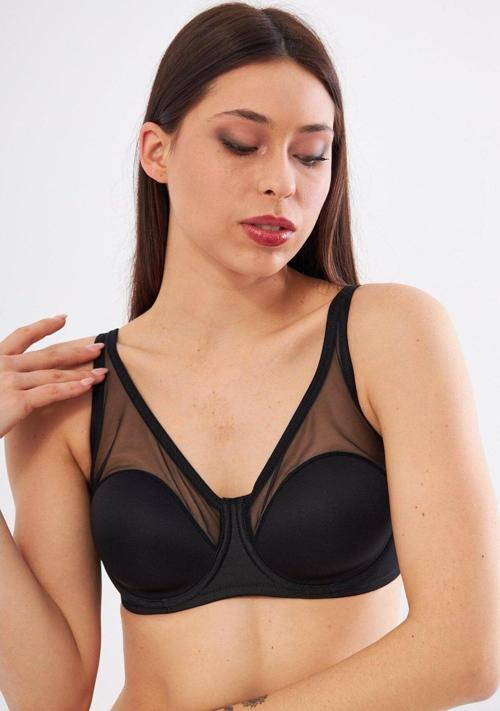 Le Jardin Linda Tül Detaylı Toparlayıcı İnce Soft Cup Sütyen (B-C CUP) -9200