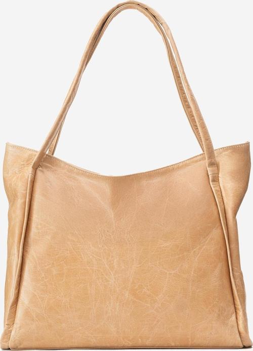 Nova Kadın Çift Saplı Shopper Çanta Gerçek Deri BEJ