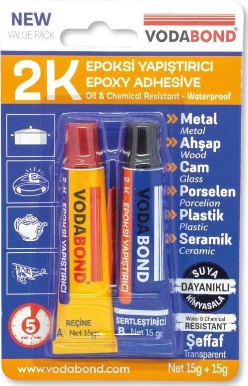 Suya Dayanıklı Çok Amaçlı Epoksi Plastik Yapıştırıcı 30 gr.