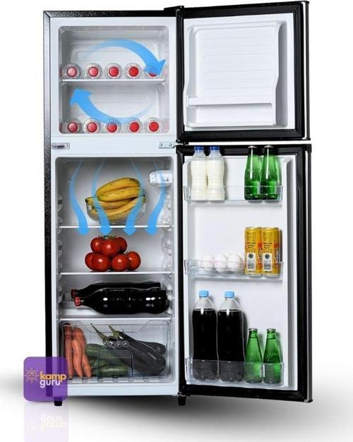 Çift Sistem Retro 138 Litre 12/24/220 V Bej Buzdolabı