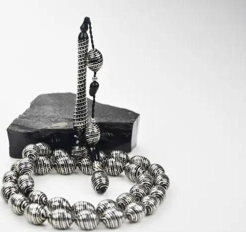 Nokta-i Süveyda Gümüş İşleme Badem Kesim Oltu Taşı Tespih