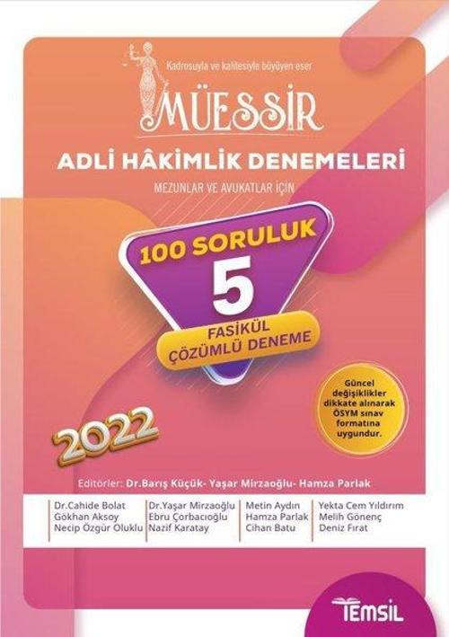 2022 Müessir Adli Hakimlik Denemeleri - 100 Soruluk 5 Fasikül Deneme