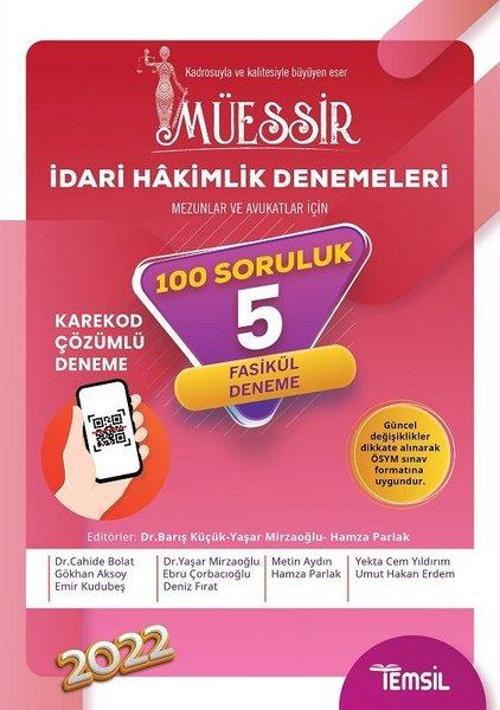 2022 Müessir İdari Hakimlik Denemeleri - 100 Soruluk Karekod Çözümlü 5 Deneme