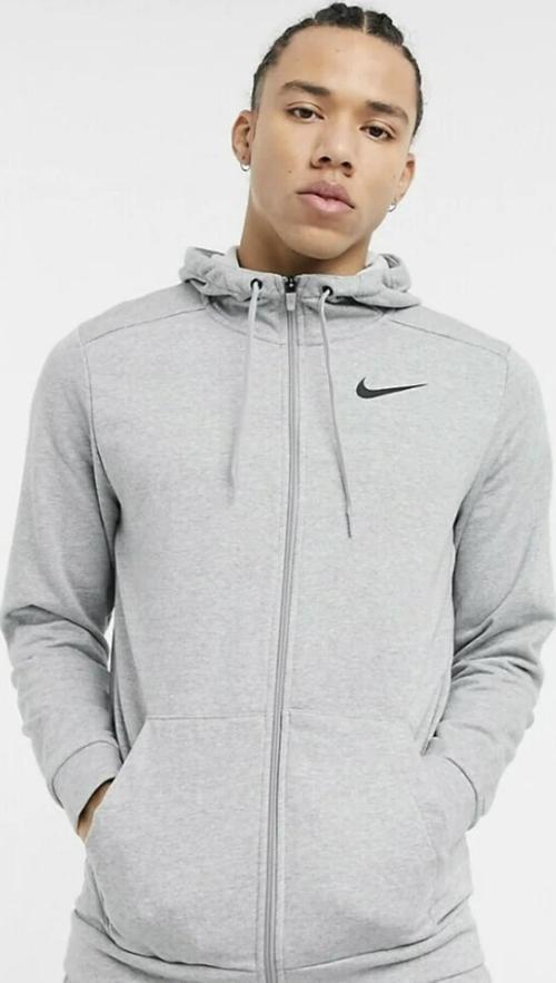 Dri-FIT Full Zip Erkek Gri Kapüşonlu Sweatshirt