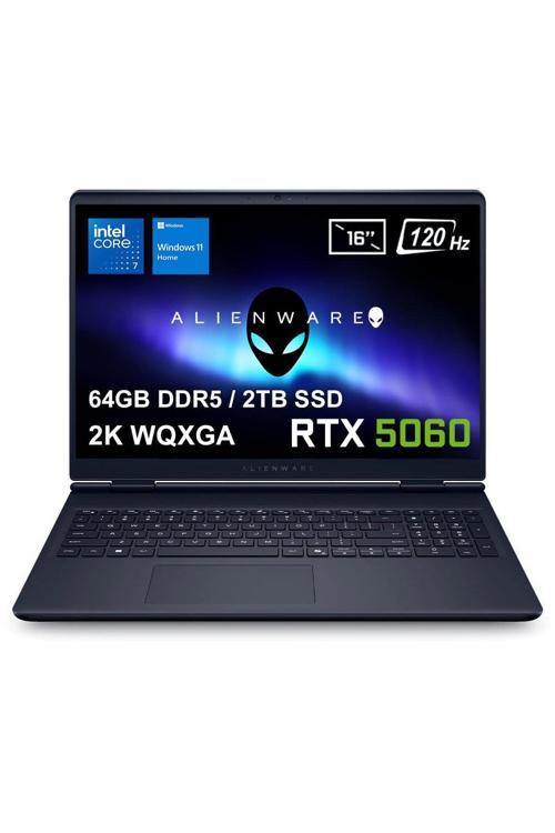 Alienware 16 Aurora Intel Core 7-240H 64GB DDR5 2TB SSD RTX5060 8GB 16 inç 2K WQXGA 120Hz WVA W11 Home Gaming Laptop (AC16250-C716156Wv4)