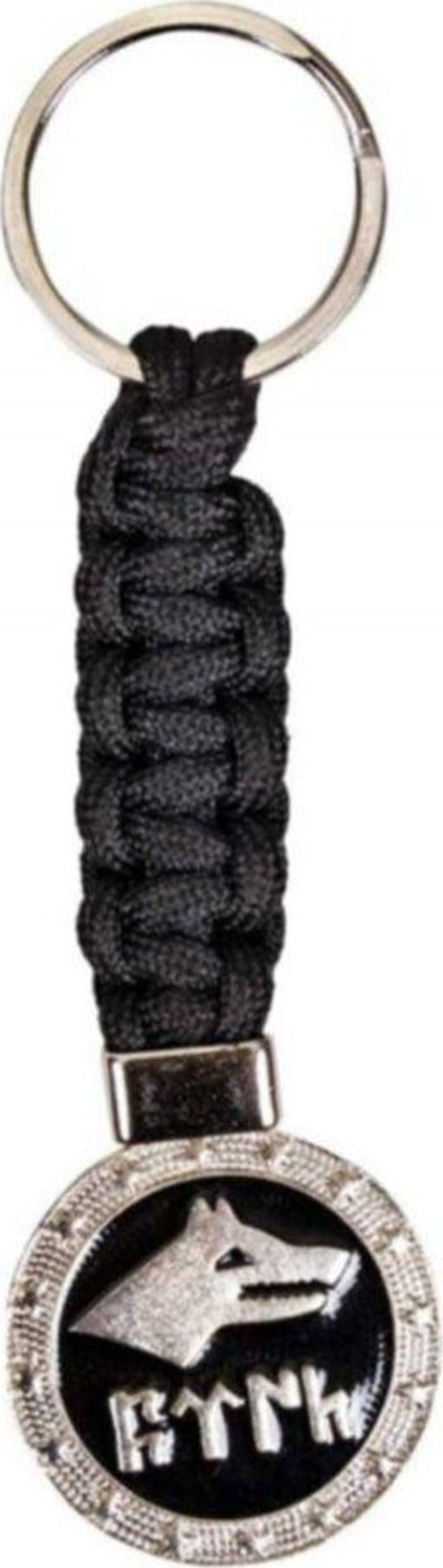 Siyah Kurtbaşlı Örgülü Paracord Anahtarlık