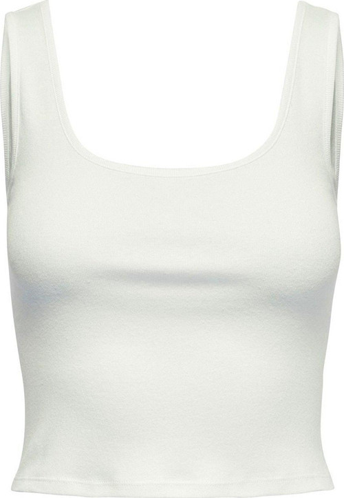 Kadın Beyaz Siyah Onlkıra Kolsuz Crop Top T-shirt - 15240303