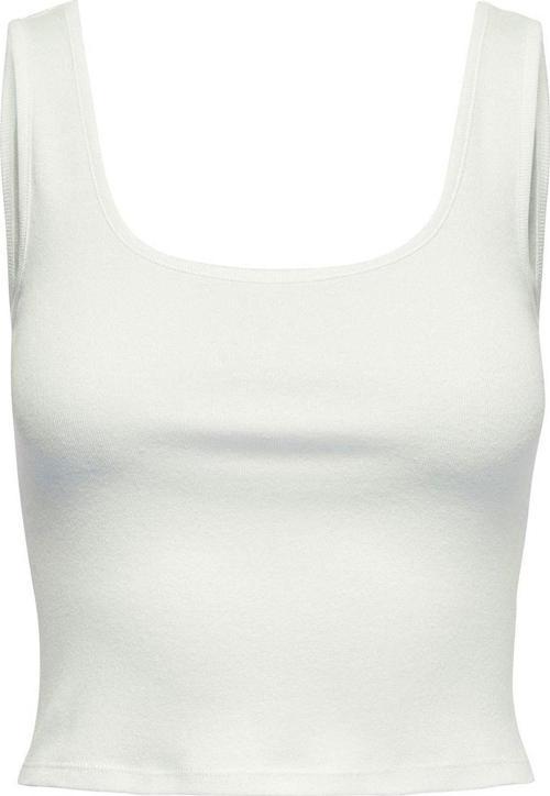 Kadın Beyaz Siyah Onlkıra Kolsuz Crop Top T-shirt - 15240303