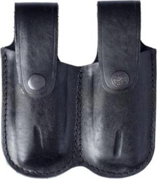 Siyah Deri Çiftli Magazine Kılıfı