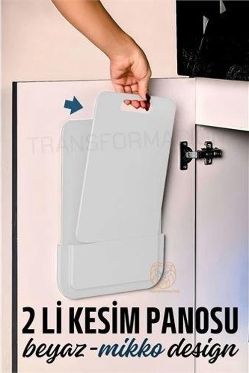 2 li Kesim Panosu Stantlı Yapışkanlı Kesim Tahtası BEYAZ Mikko Design