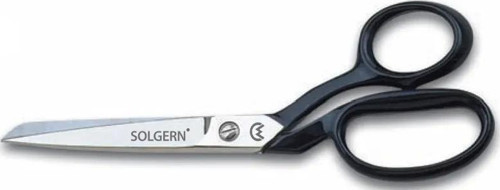 Solgern 232-9 Tekstil / Yatık Regula Makası No: 9 inç / 22,86 cm - Nikel Kaplama, Siyah Saplı