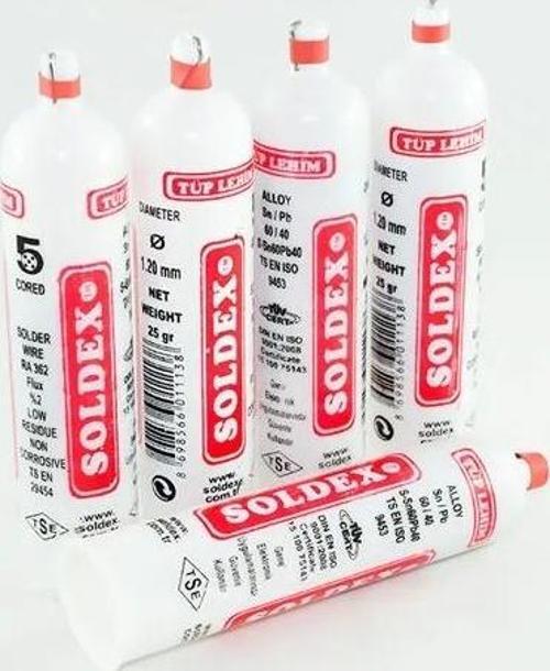 Soldex Tüp Lehim 1,2 mm 25 Gr - 5 Kanallı, Sn:60 / Pb:40