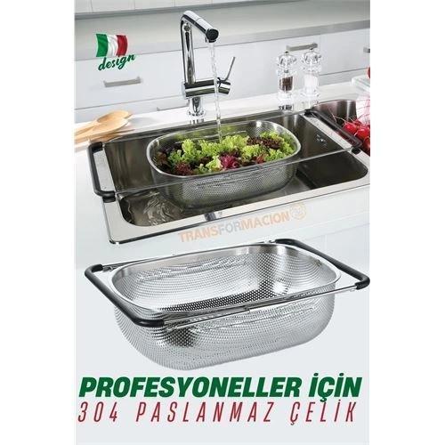 Lavabo Süzgeci Ayarlanabilir Kevgir 304 Paslanmaz Çelik