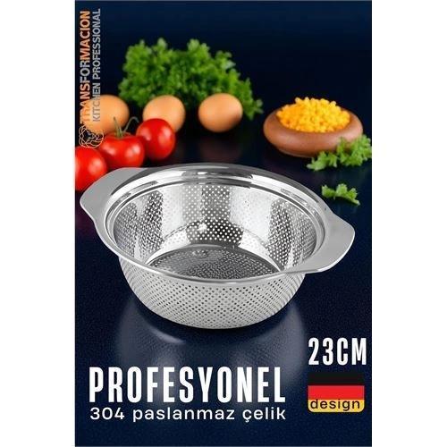 Alman Tip Kevgir - 304 Paslanmaz Çelik Profesyonel Süzgeç 23 Cm