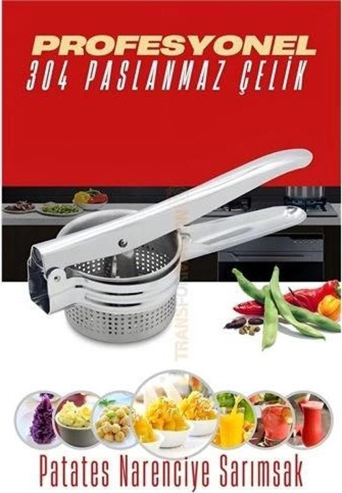 Patates Ezici 304 Paslanmaz Çelik Narenciye Sıkacağı Sebze Presi